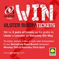 Ulster Rugby Ticket Giveaway Winner Announced