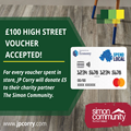 JP Corry accepting £100 High Street Voucher