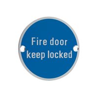 Zoo Fire Door Keep Locked / Sign - SAA S/Chrome