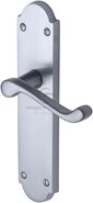 Hertiage Brass Kensington Handle On Latch Plate Satin Chrome