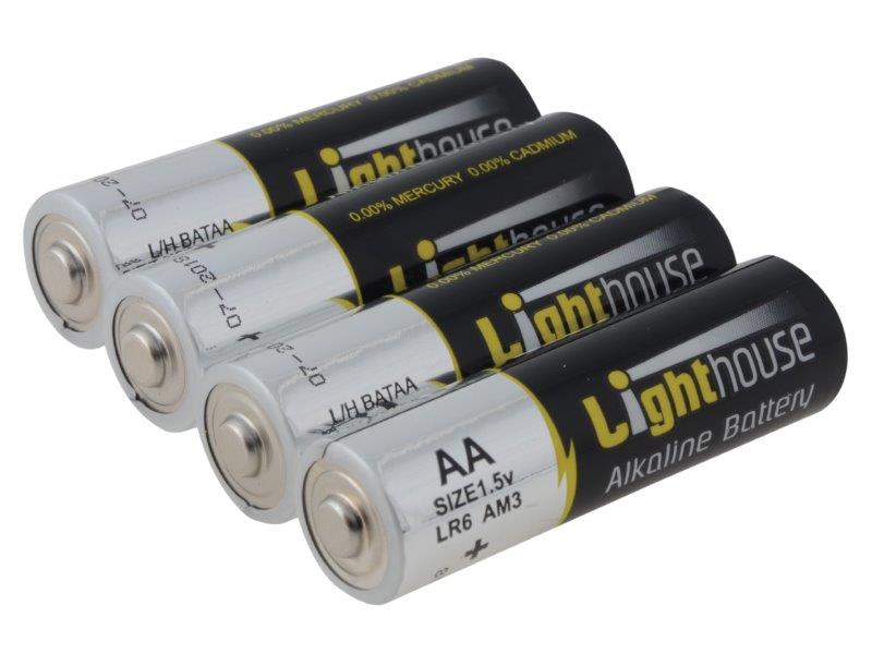 Lighthouse Extra Long Life Alkaline Batteries AA Pk 4