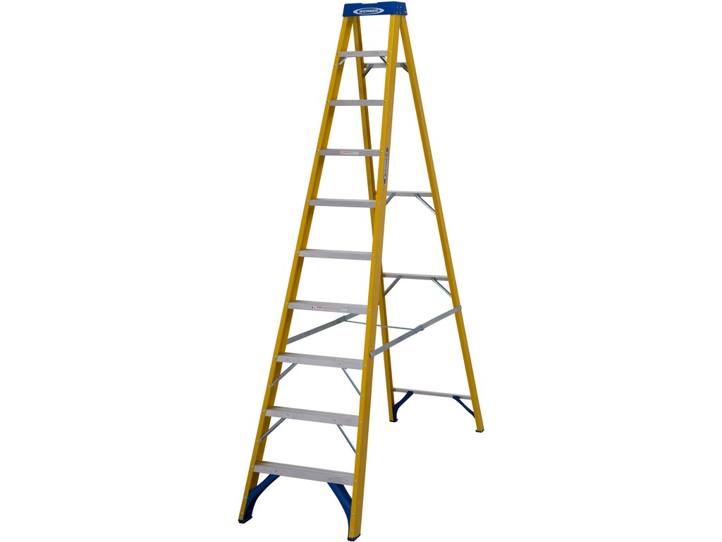 Werner Trade Stepladder Swingback Fibreglass 10 Tread