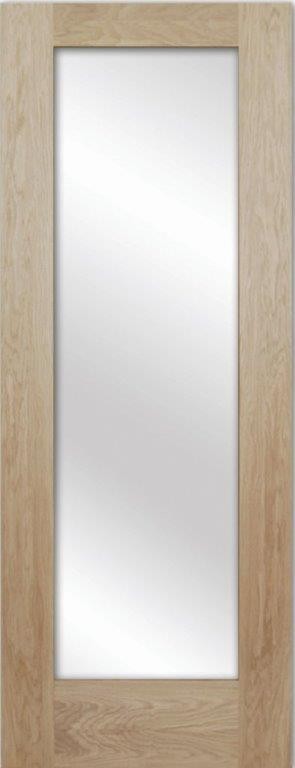 1 Panel Shaker Internal Door Glazed Sanded - White Oak