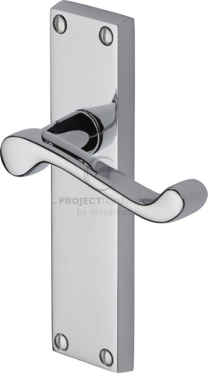 Hertiage Brass Malvern Handle On Latch Plate Polished Chrome