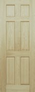 6 Panel Colonial Internal Door Sanded - White Oak