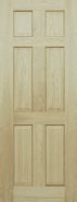 6 Panel Colonial Internal Door Sanded - White Oak