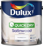 Dulux 2.5 Ltr Dulux Quick Dry Paint Satinwood - Brilliant White