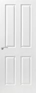 4 Panel Woodgrain White Primed Fire Door - Paint Grade