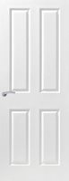 4 Panel Woodgrain White Primed Fire Door - Paint Grade
