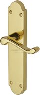 Hertiage Brass Kensington Handle On Latch Scroll Shaped Plate Brass