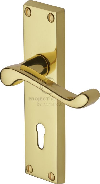 Hertiage Brass Malvern Handle On Lock Plate Brass