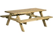 Wooden Picnic Table Combi 6 Seat