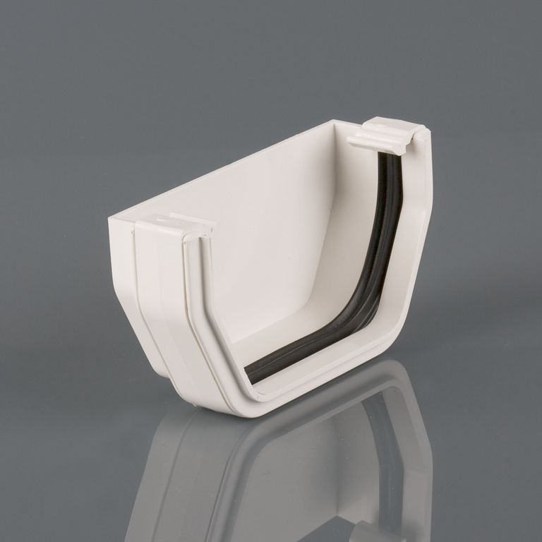 Brett Martin Square Rainwater External Stop End - White