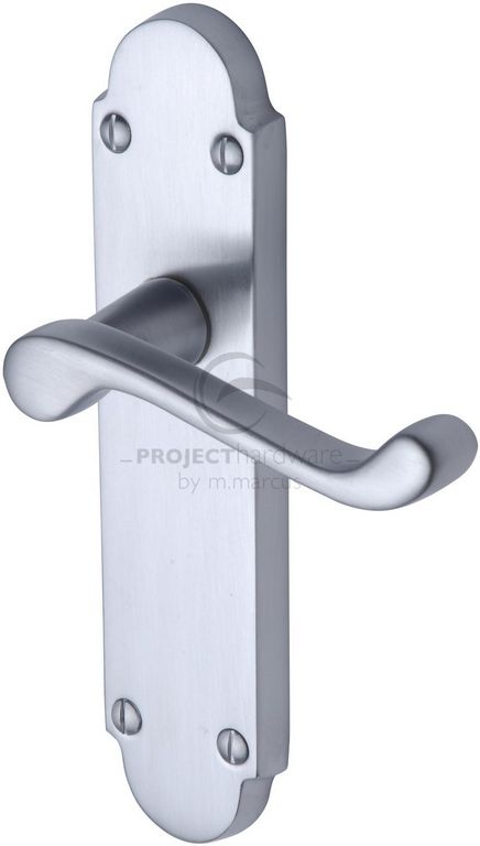 Hertiage Brass Milton Handle On Latch Plate Satin Chrome