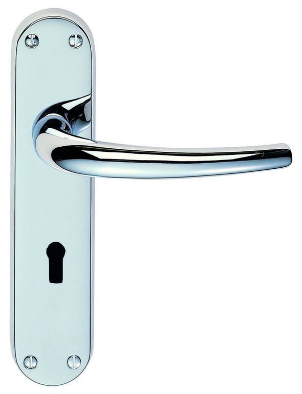 Euroline Lilla Handle On Lock Plate Polished Chrome