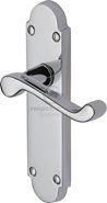 Hertiage Brass Milton Handle On Latch Plate Polished Chrome
