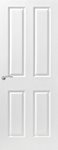 4 Panel Woodgrain White Primed Door Hollow Core - Paint Grade