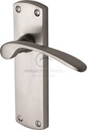 Hertiage Brass Luca Handle On Latch Plate Satin Chrome