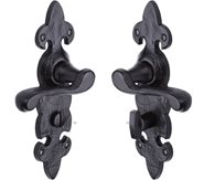 Tudor Fleur De Lys Handle On Bathroom Plate Black