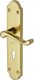 Hertiage Brass Kensington Handle On Lock Scroll Shaped Plate Brass