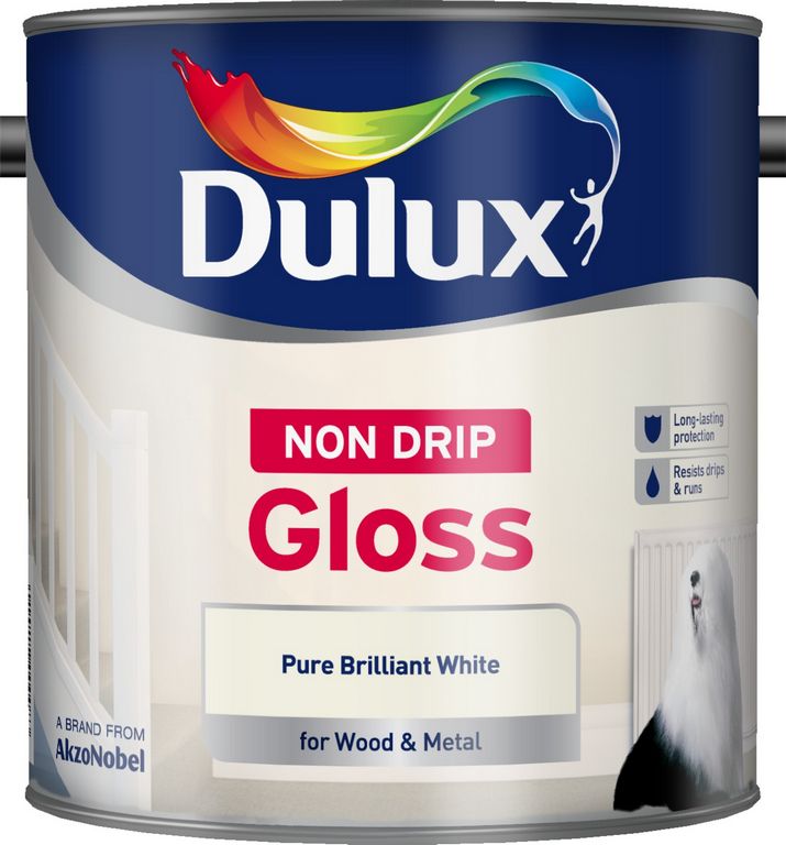 Dulux 2.5 Ltr Dulux Paint Non Drip Gloss - Brilliant White