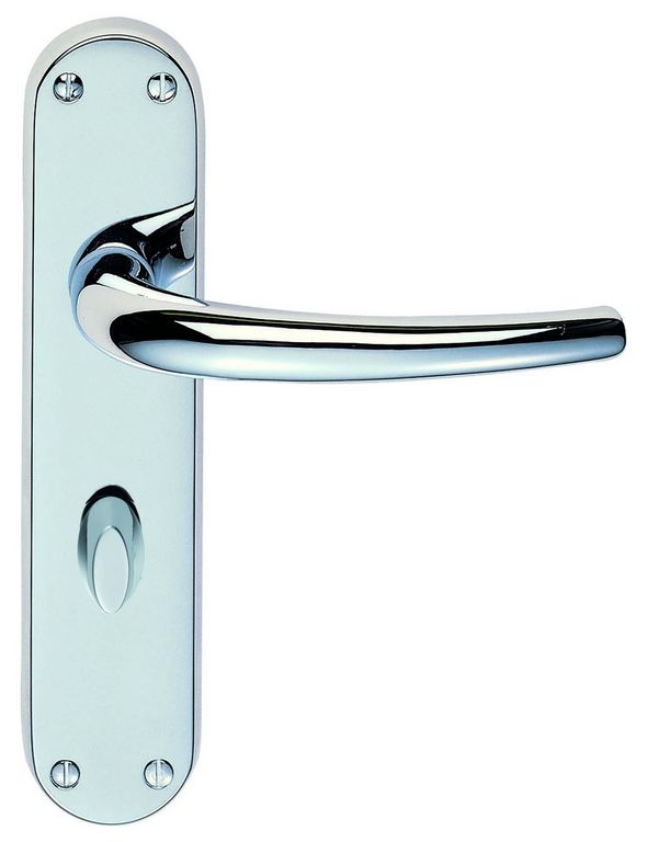 Euroline Lilla Handle On Bathroom Plate Polished Chrome