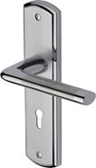 Sorrento Lena Handle On Lock Plate Polished & Satin Chrome