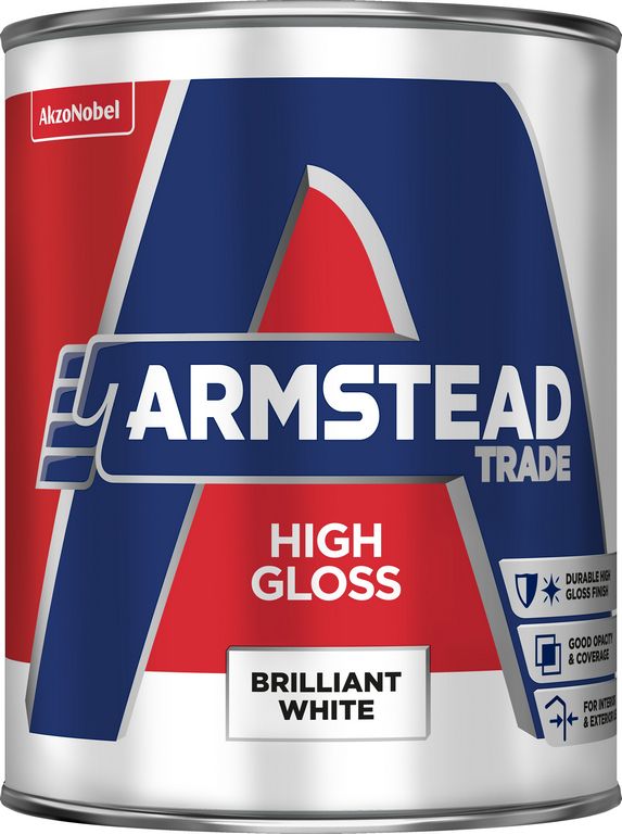 Armstead 1 Ltr Trade Paint High Gloss - Brilliant White
