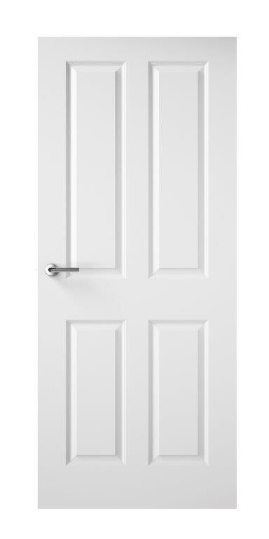 4 Panel Smooth White Primed Fire Door - Paint Grade