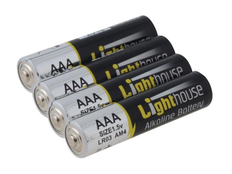 Lighthouse Extra Long Life Alkaline Batteries AAA Pk 4