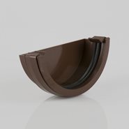 Brett Martin Round Rainwater External Stop End - Brown