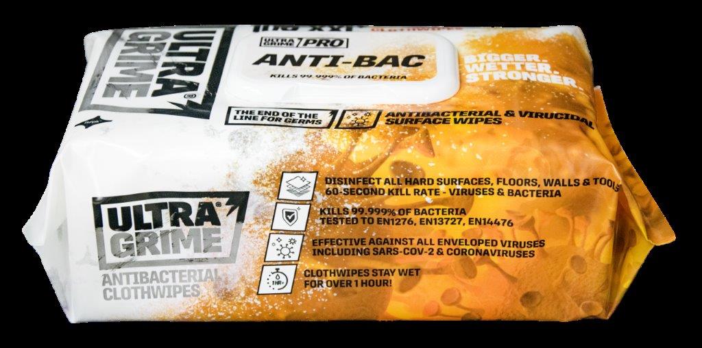 Uniwipe Ultragrime Pro Anti-Bac - Huge Wipes pk100