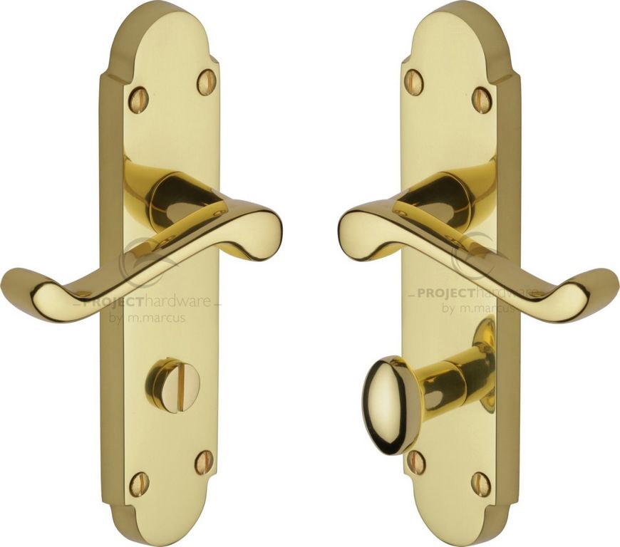 Hertiage Brass Milton Handle On Bathroom Plate Brass