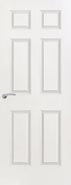 6 Panel Smooth White Primed Fire Door - Paint Grade