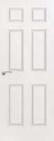 6 Panel Smooth White Primed Fire Door - Paint Grade