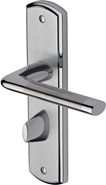 Sorrento Lena Handle On Bathroom Plate Polished & Satin Chrome