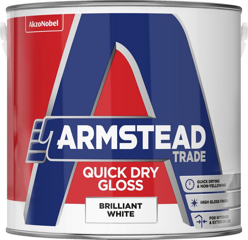 Armstead 2.5 Ltr Trade Paint Quick Dry Gloss - Brilliant White