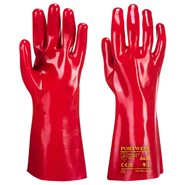Gloves Pvc Gauntlet Red