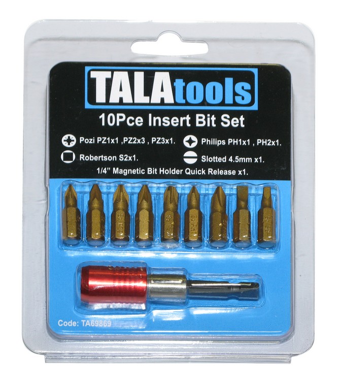 Tala 10 Piece Insert Screwdriver Bit Set