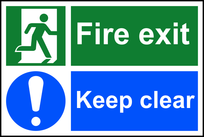 Cent Sign Fire Exit Keep Clear